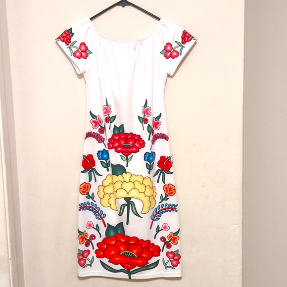 White floral dress size medium - Picture 1 of 8